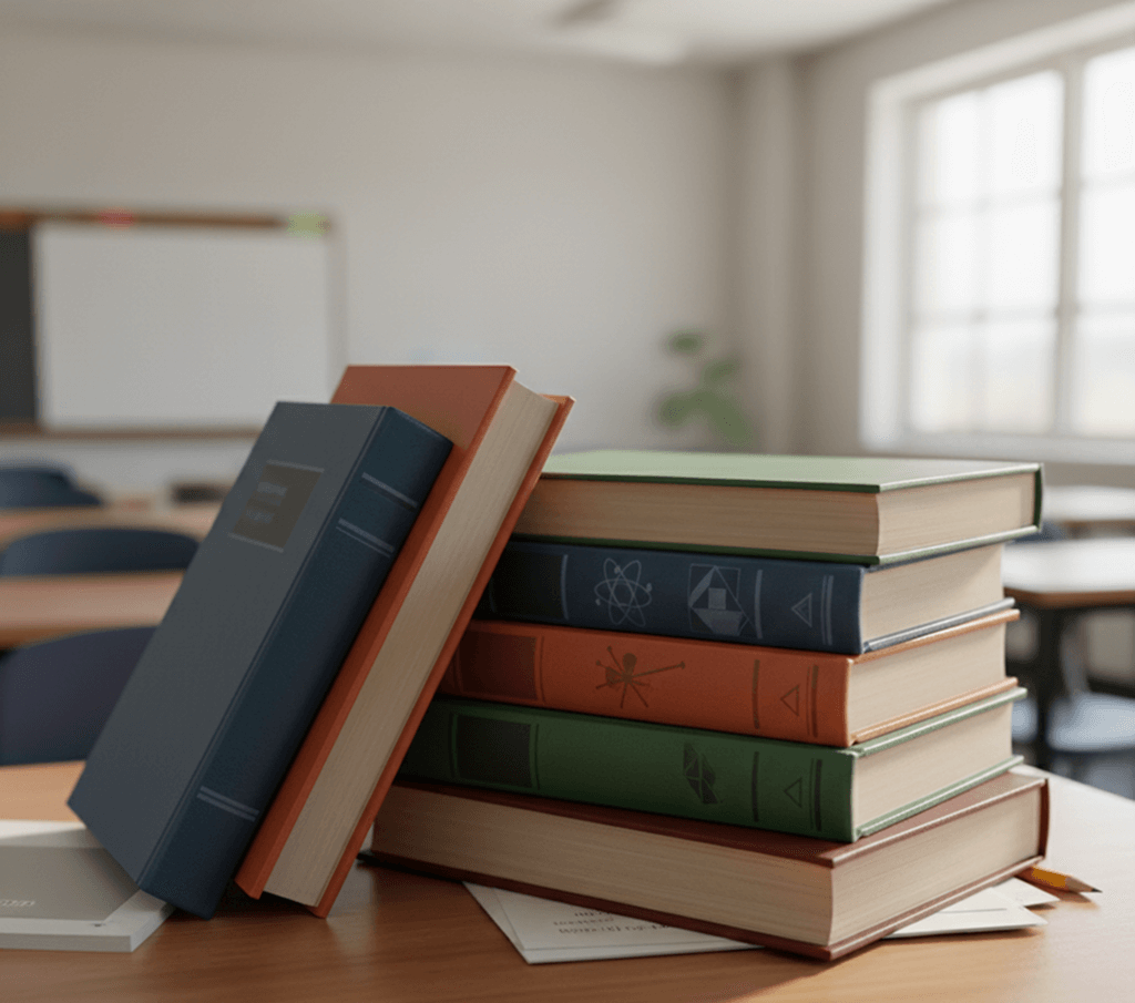 Regalo libros de texto antiguos en perfecto estado