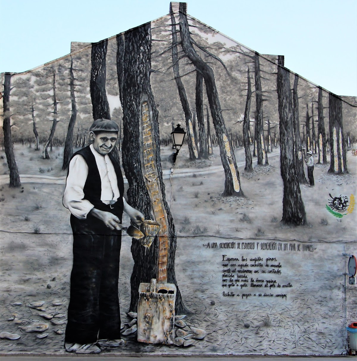 Mural dedicado al resinero de Ruralgraff